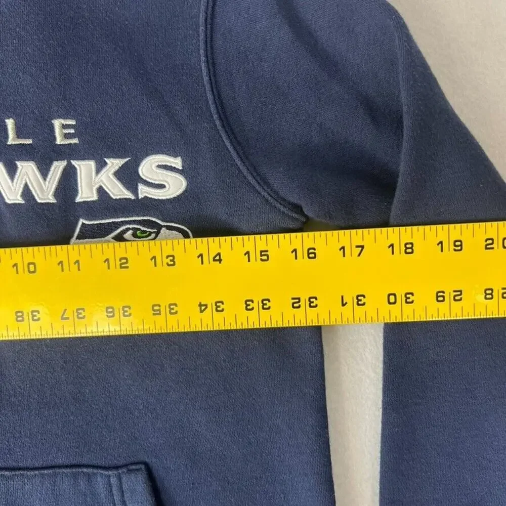 Seattle Seahawks Sweater Youth Small 8 Blue Full Zip Hooded Kangaroo Pockets